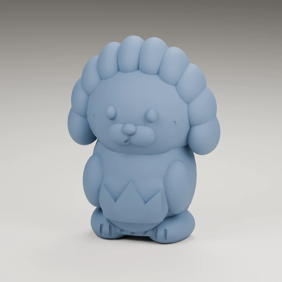 evergreen hedgehog — render of the supplied sculpted V2 geometry