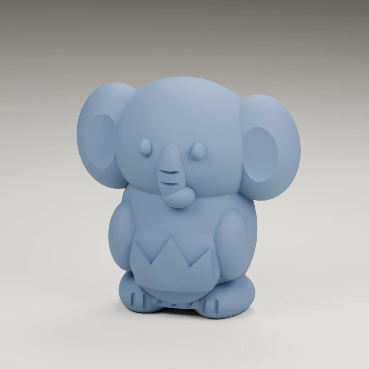 glow elephant — render of the supplied sculpted V2 geometry