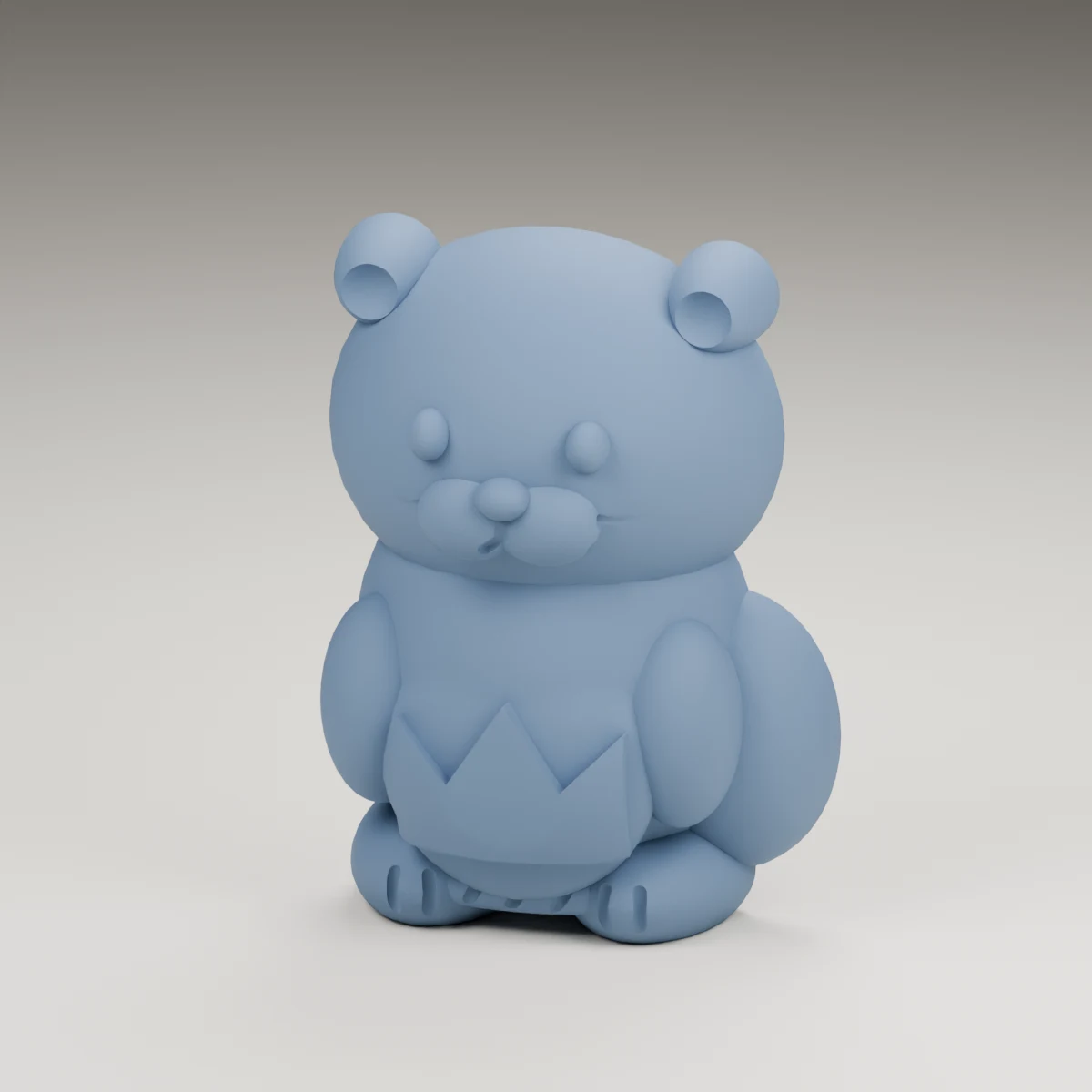 heart otter — render of the supplied sculpted V2 geometry