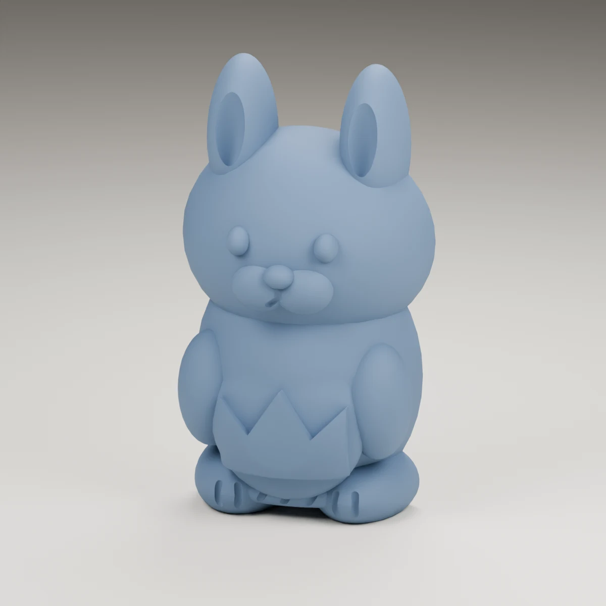 lantern bunny — render of the supplied sculpted V2 geometry