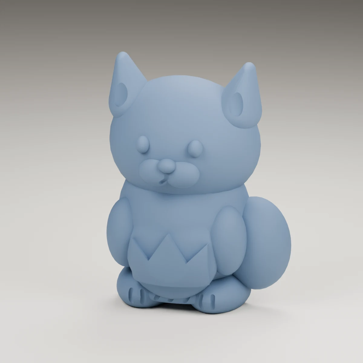 pumpkin fox — render of the supplied sculpted V2 geometry