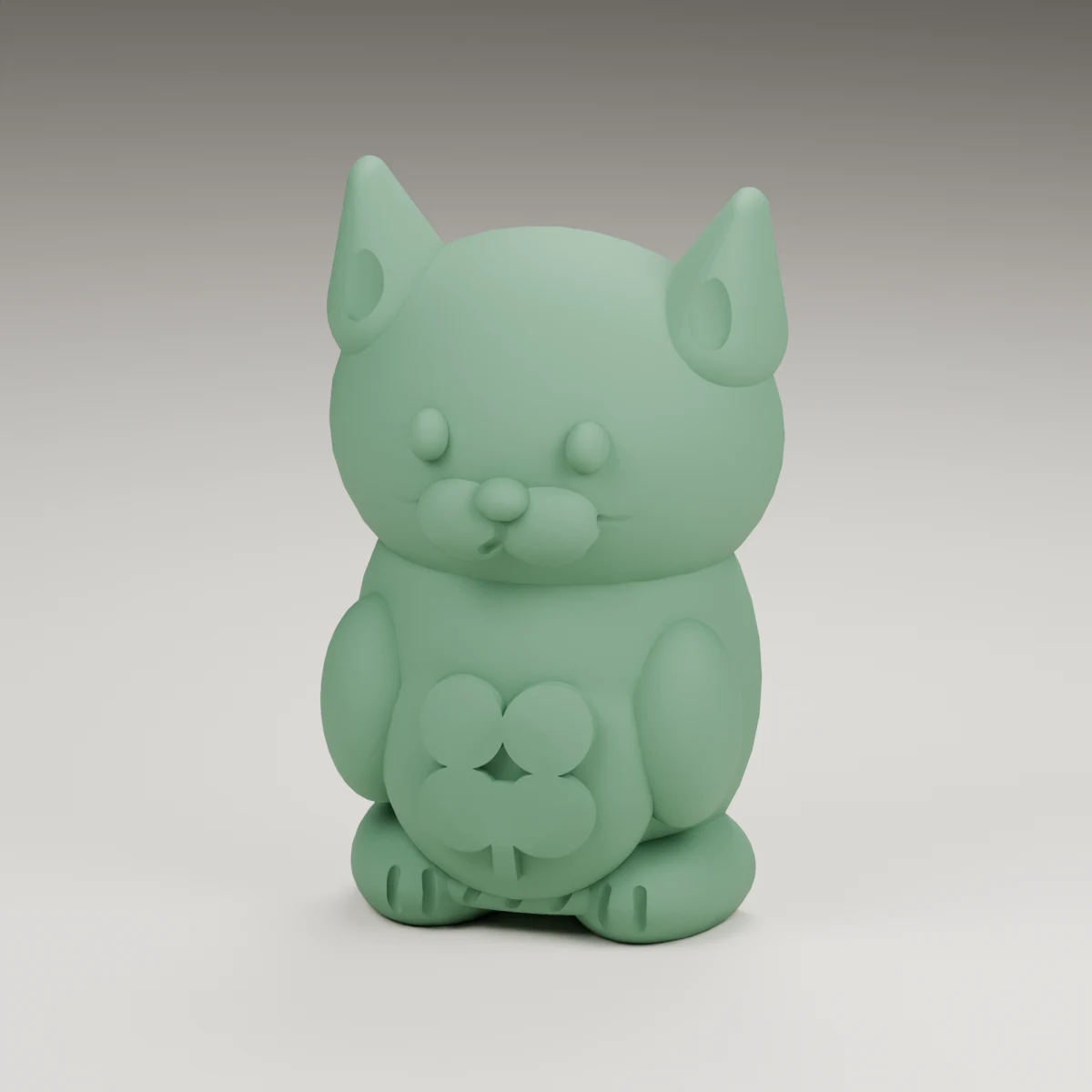 blossom cat — render of the supplied sculpted V2 geometry