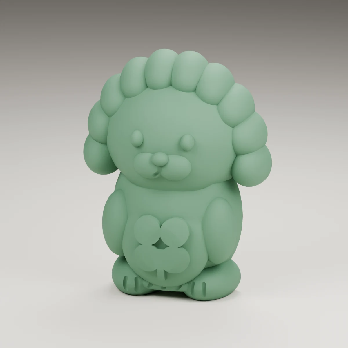 clover hedgehog — render of the supplied sculpted V2 geometry