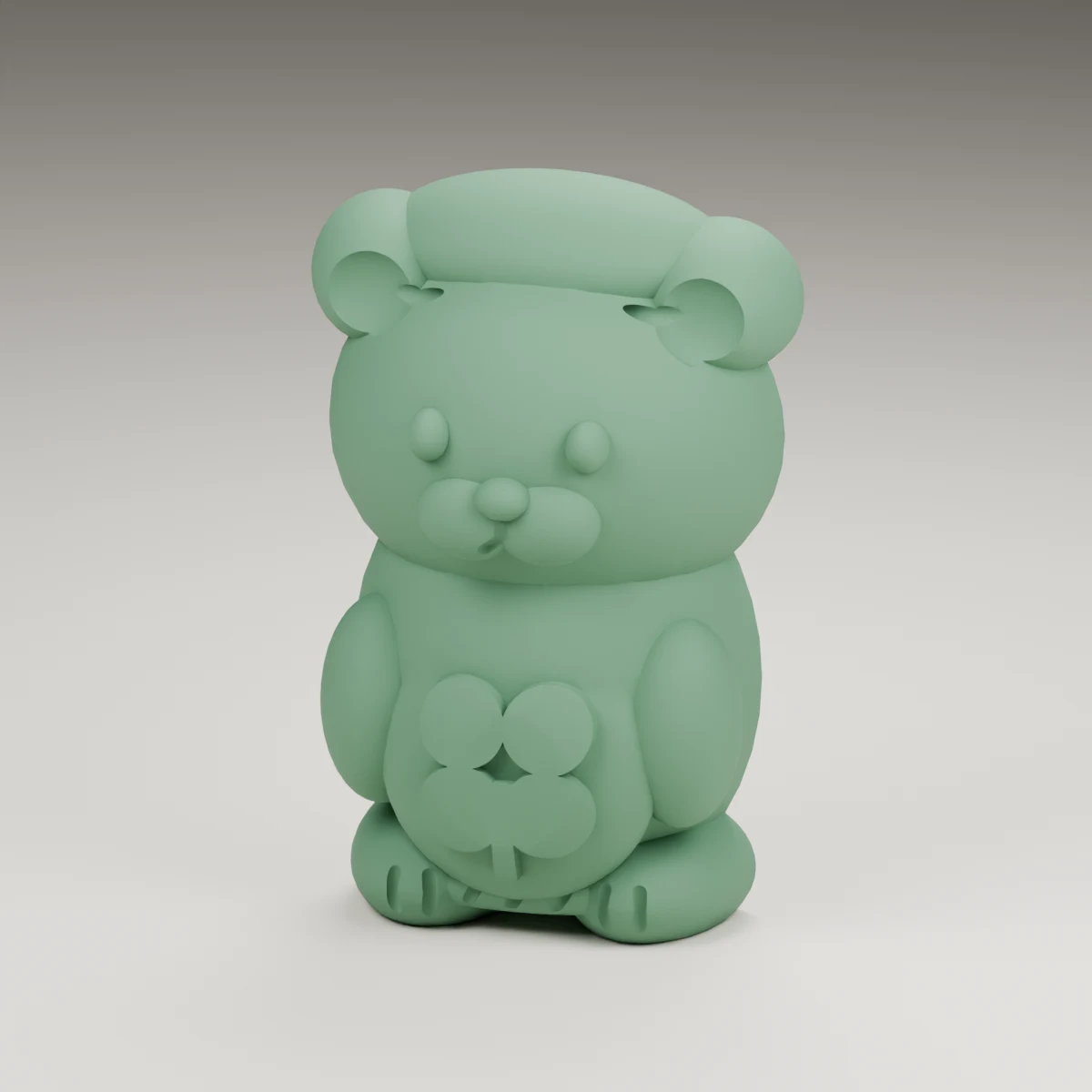 dreidel bear — render of the supplied sculpted V2 geometry