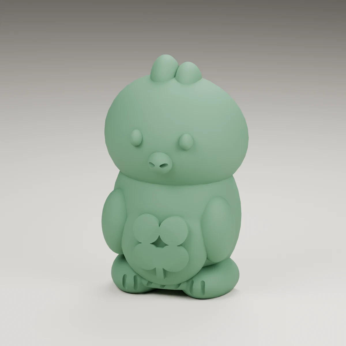 eggshell chick — render of the supplied sculpted V2 geometry