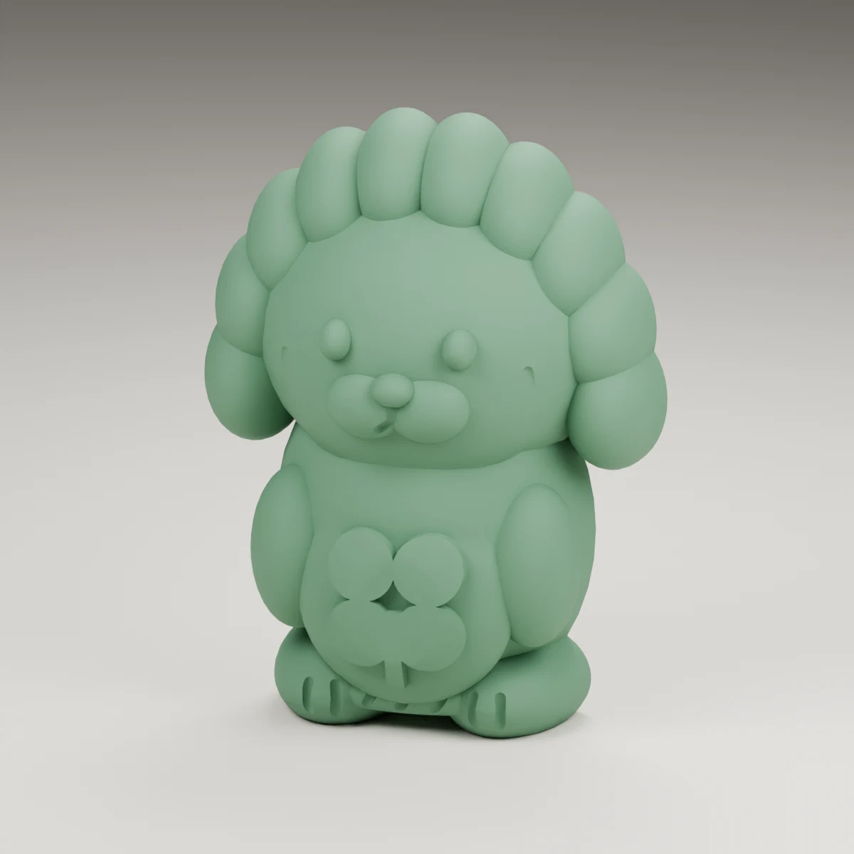 evergreen hedgehog — render of the supplied sculpted V2 geometry