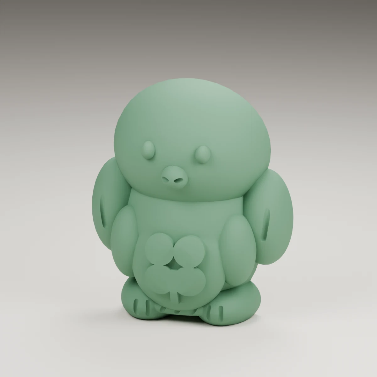 harvest penguin — render of the supplied sculpted V2 geometry