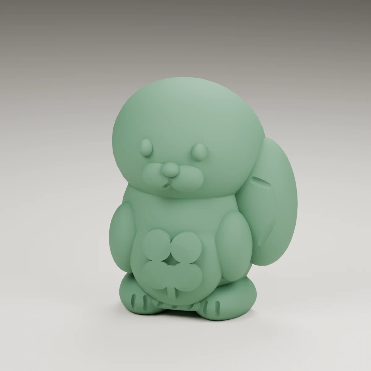 harvest squirrel — render of the supplied sculpted V2 geometry