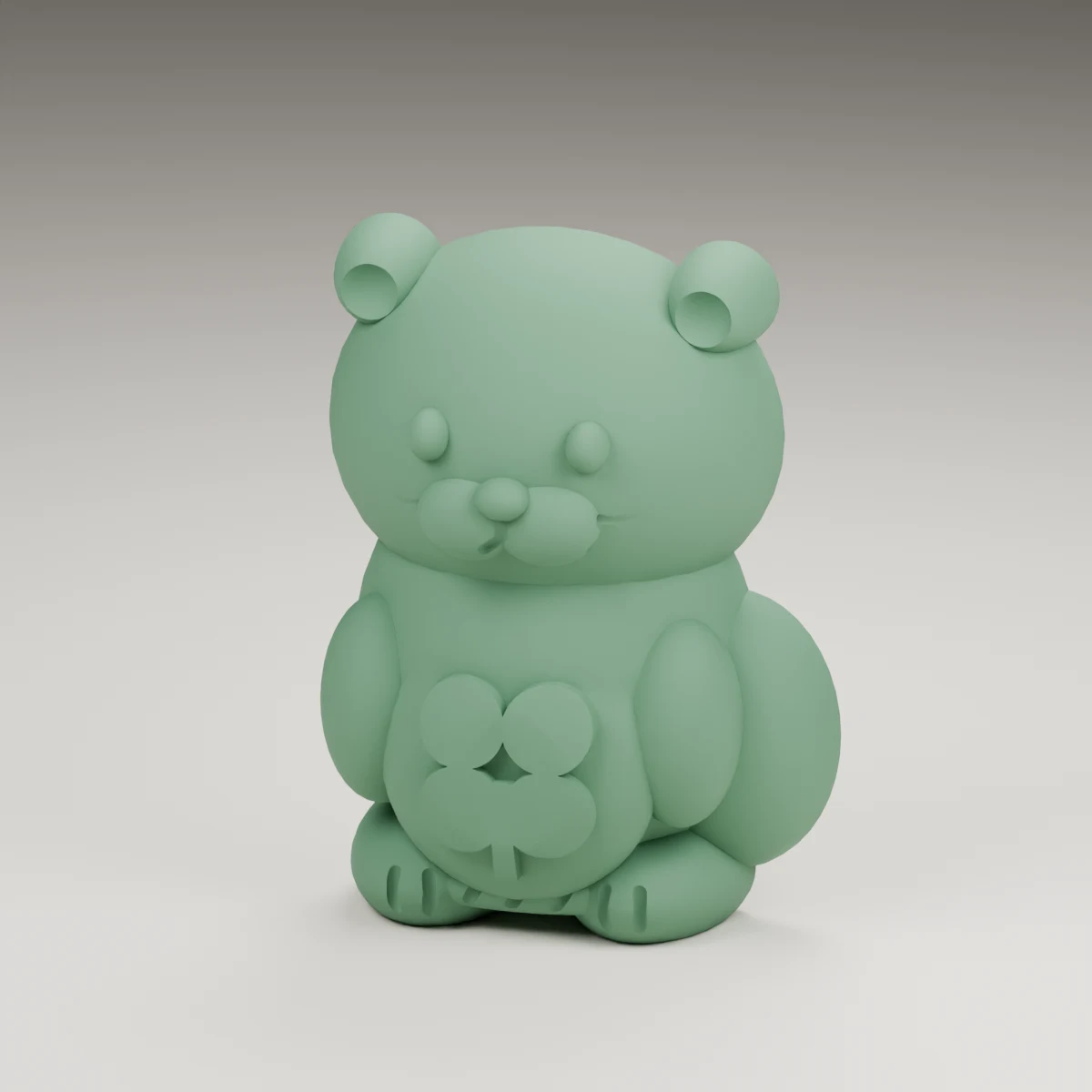 heart otter — render of the supplied sculpted V2 geometry