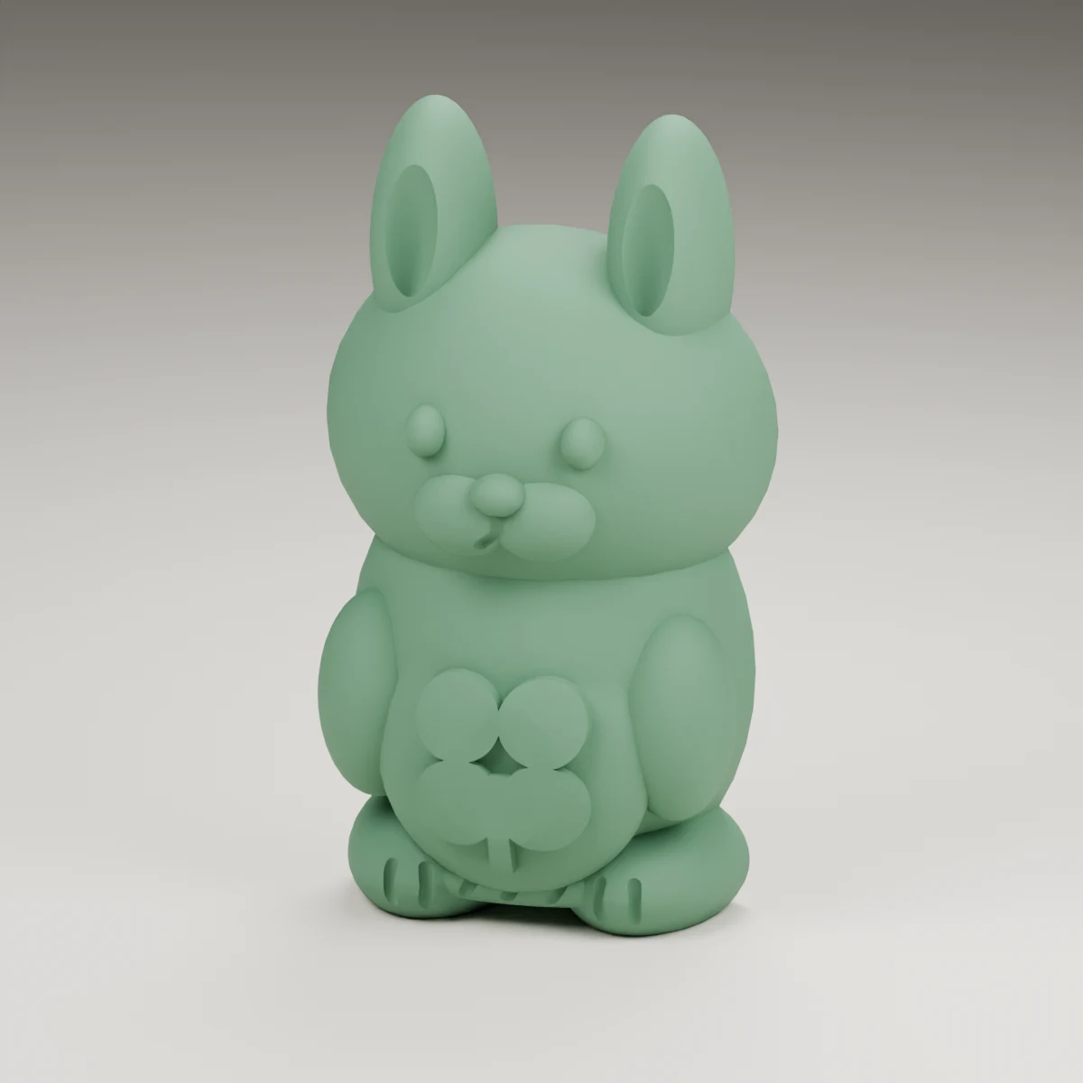 lantern bunny — render of the supplied sculpted V2 geometry