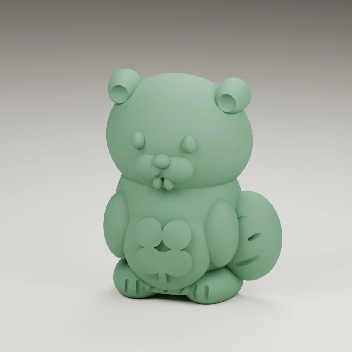 maple beaver — render of the supplied sculpted V2 geometry