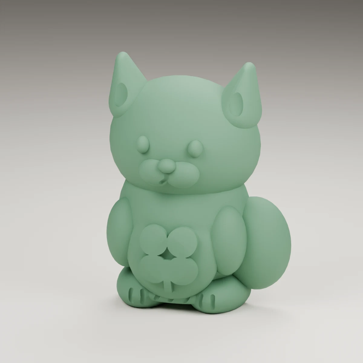 pumpkin fox — render of the supplied sculpted V2 geometry