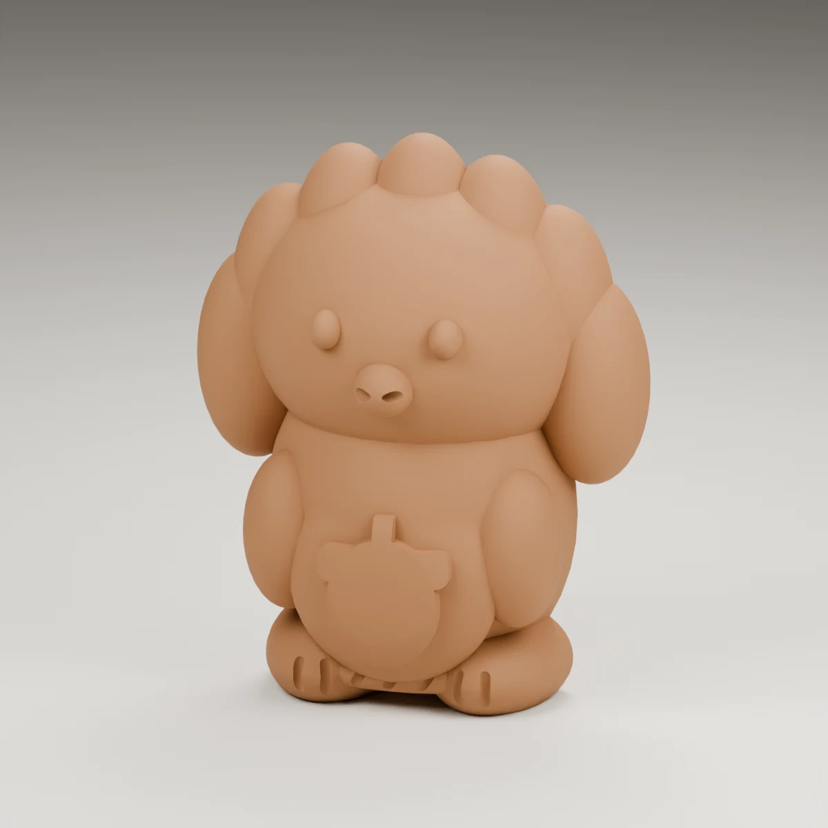 acorn turkey — render of the supplied sculpted V2 geometry