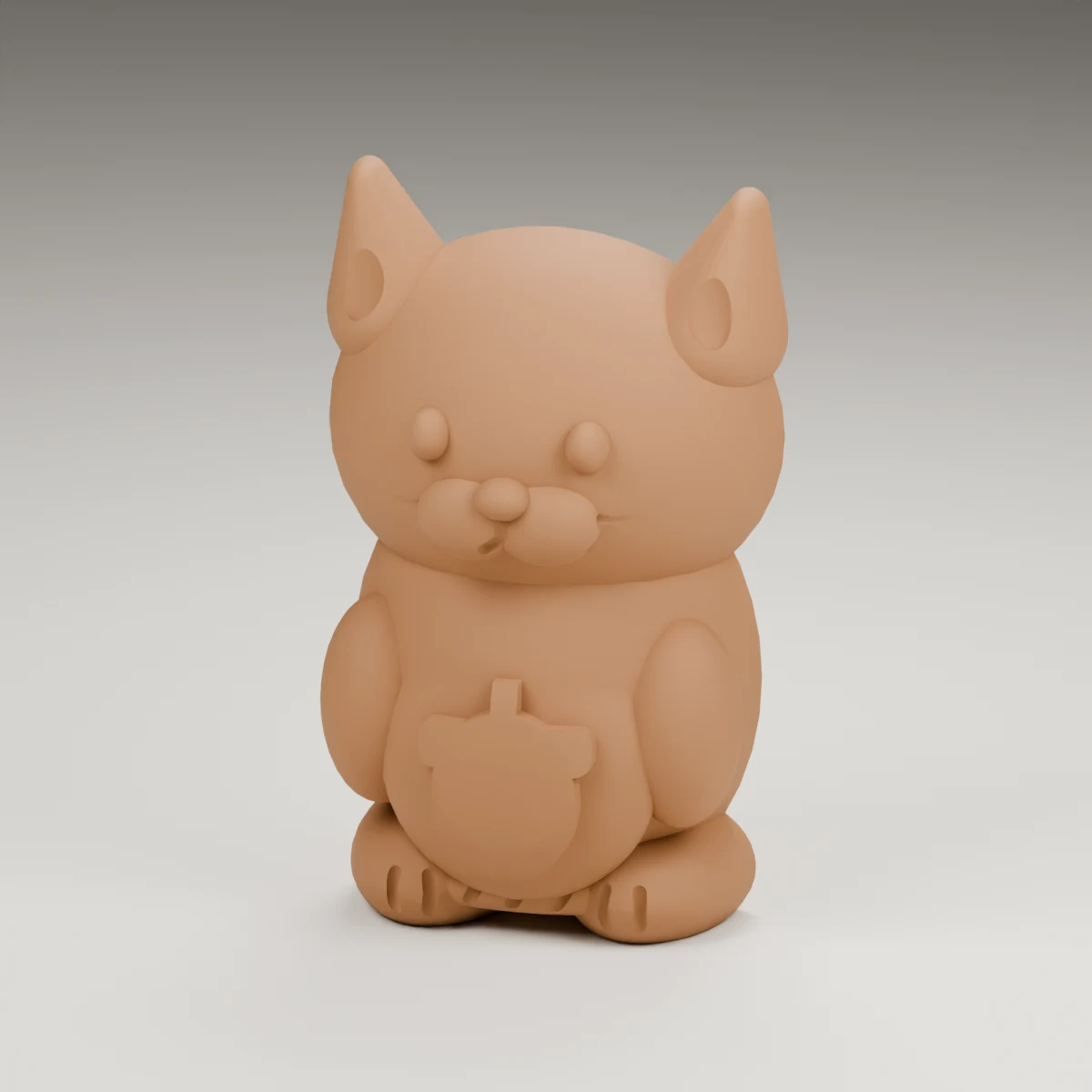 blossom cat — render of the supplied sculpted V2 geometry