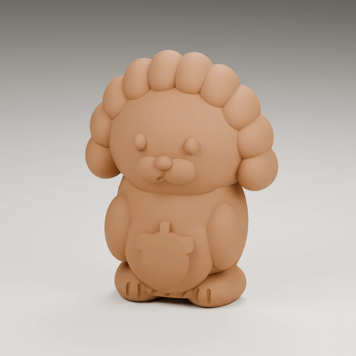 clover hedgehog — render of the supplied sculpted V2 geometry