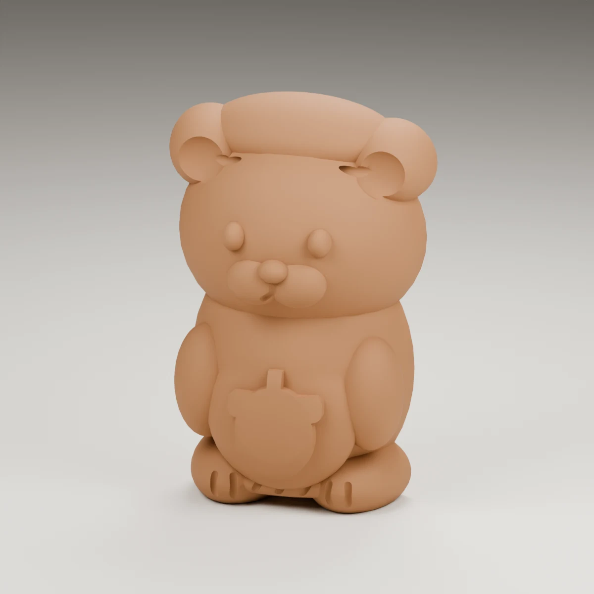 dreidel bear — render of the supplied sculpted V2 geometry