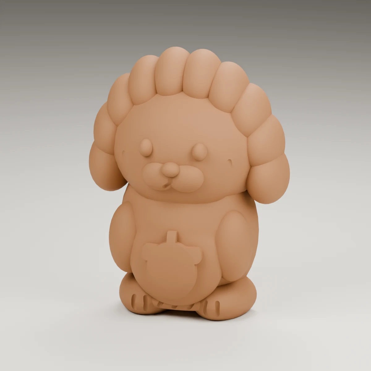 evergreen hedgehog — render of the supplied sculpted V2 geometry
