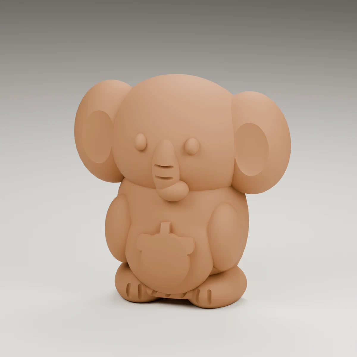 glow elephant — render of the supplied sculpted V2 geometry