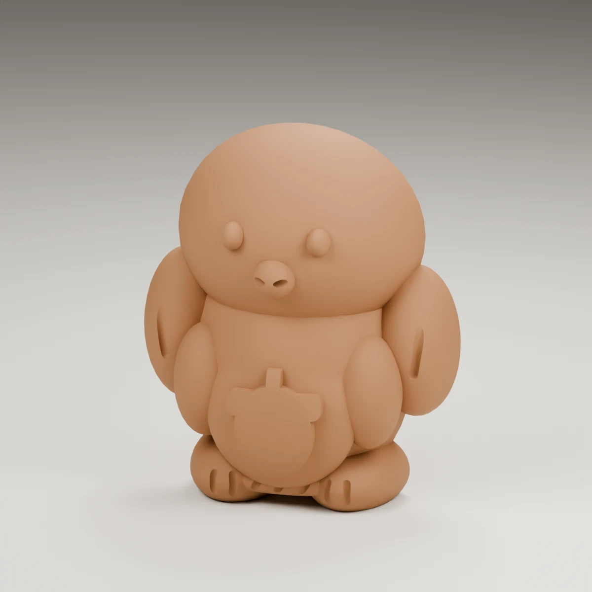 harvest penguin — render of the supplied sculpted V2 geometry