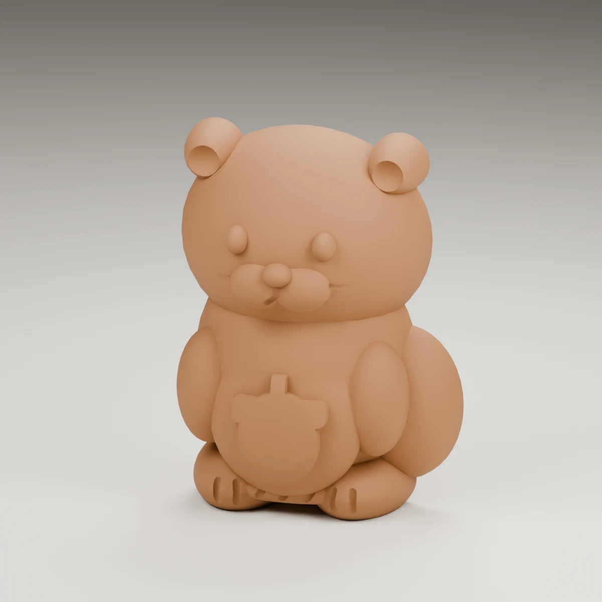 heart otter — render of the supplied sculpted V2 geometry