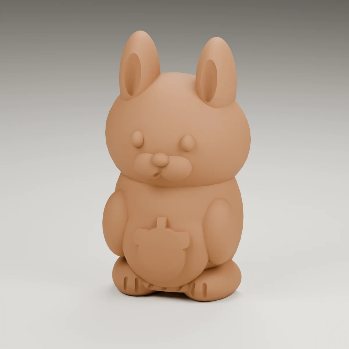 lantern bunny — render of the supplied sculpted V2 geometry