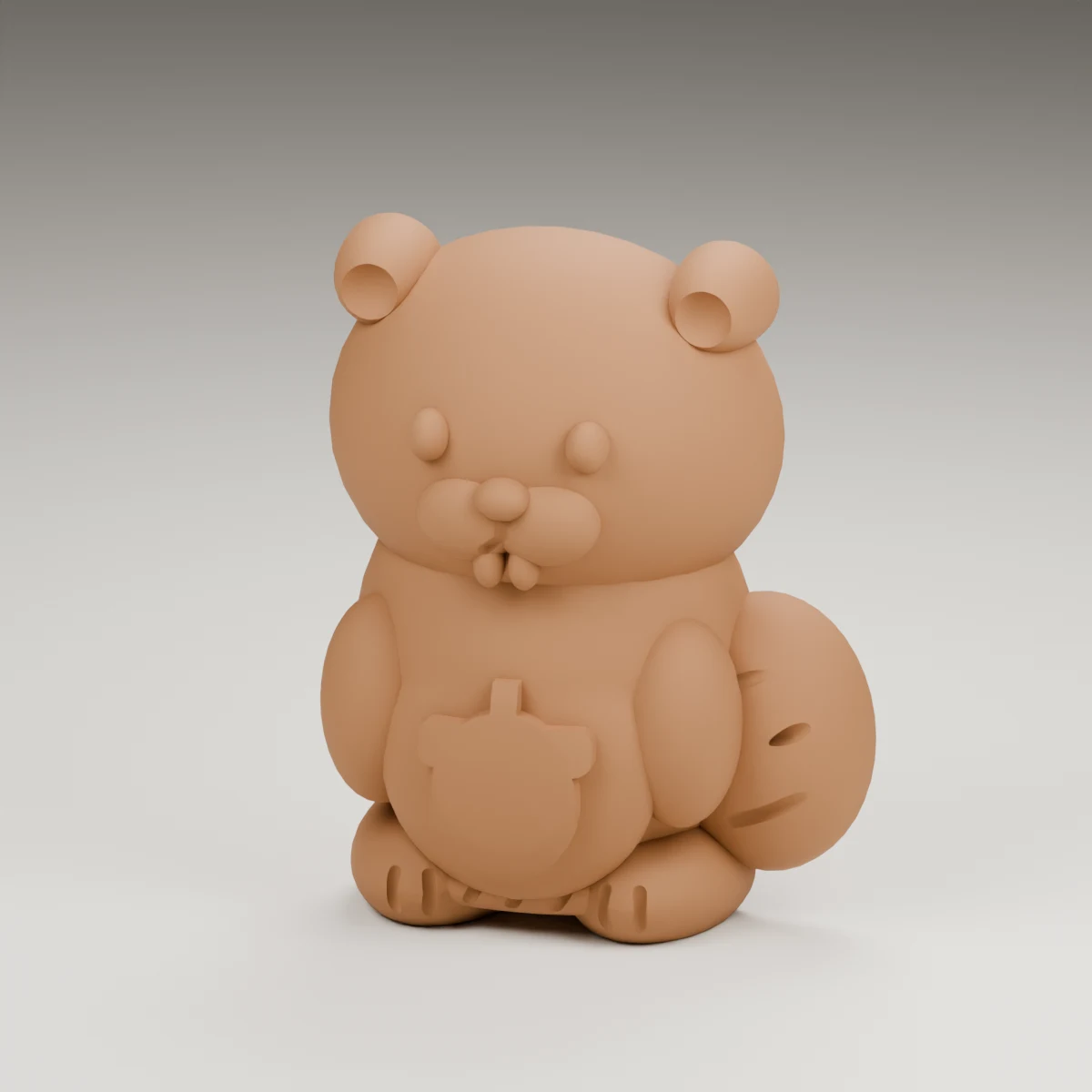 maple beaver — render of the supplied sculpted V2 geometry