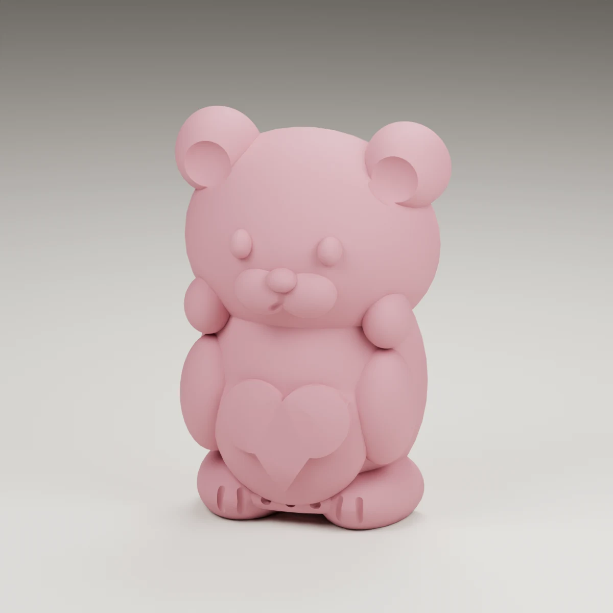 bowtie bear — render of the supplied sculpted V2 geometry