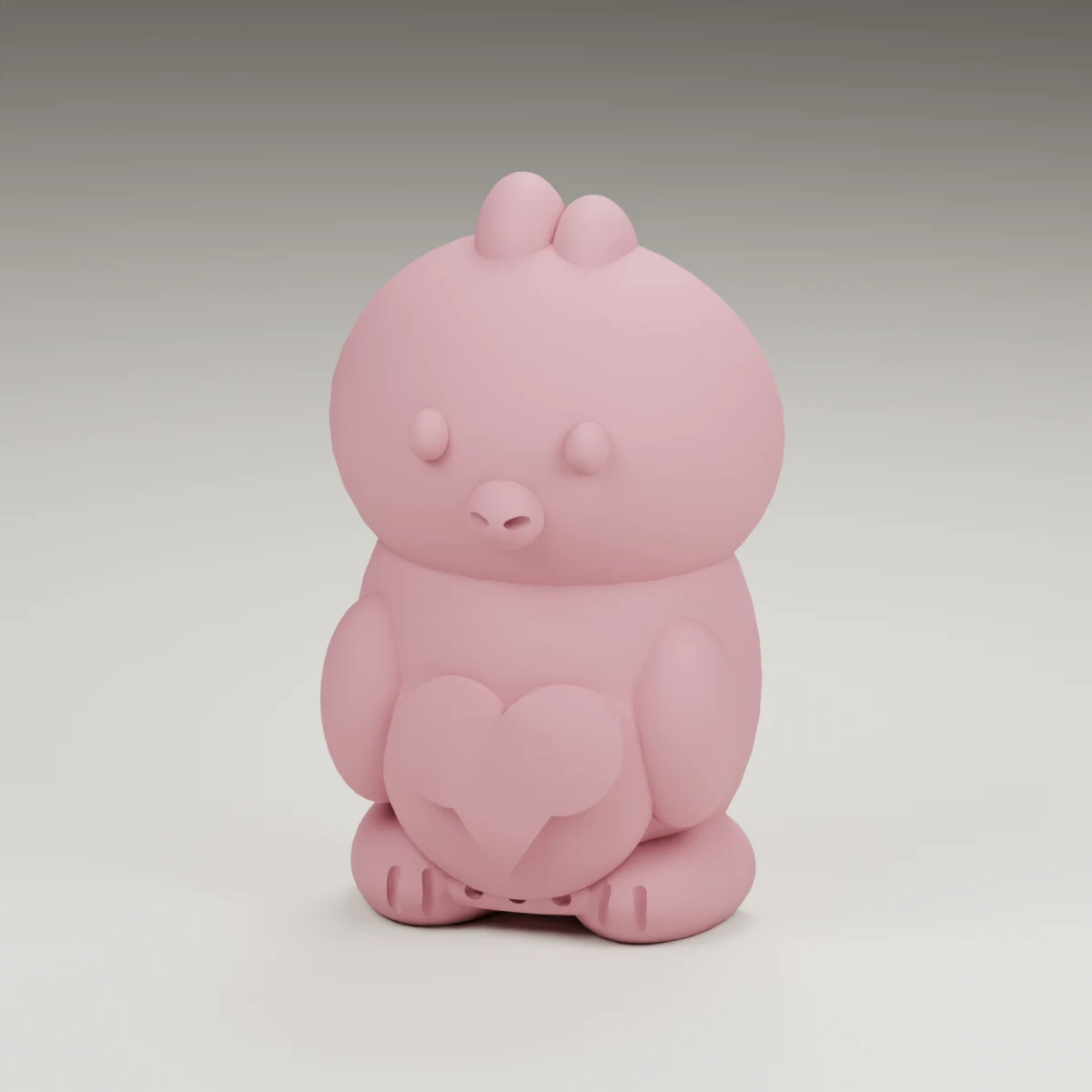 eggshell chick — render of the supplied sculpted V2 geometry