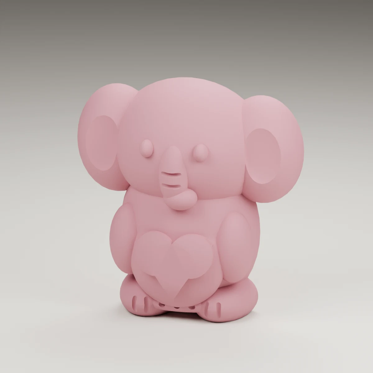 glow elephant — render of the supplied sculpted V2 geometry