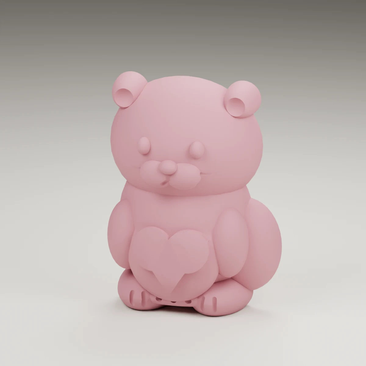 heart otter — render of the supplied sculpted V2 geometry