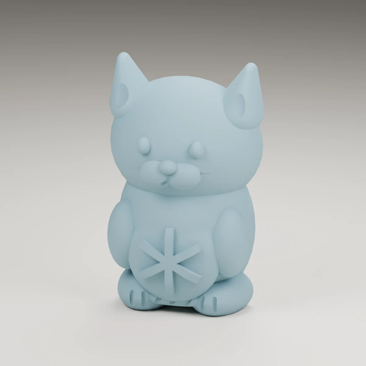 blossom cat — render of the supplied sculpted V2 geometry
