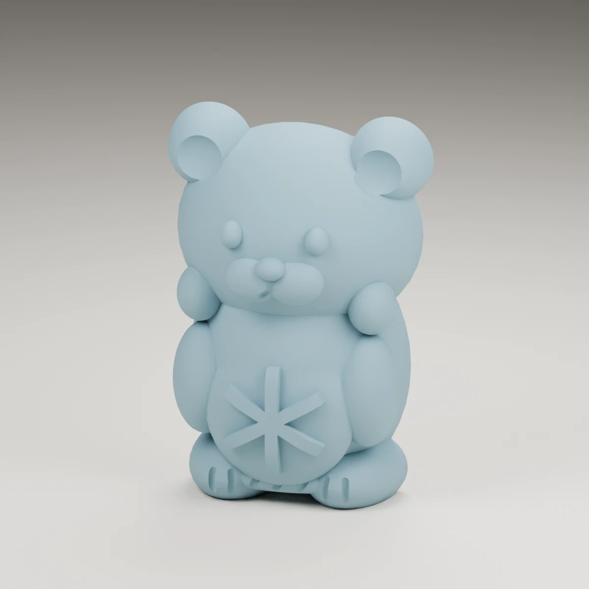 bowtie bear — render of the supplied sculpted V2 geometry