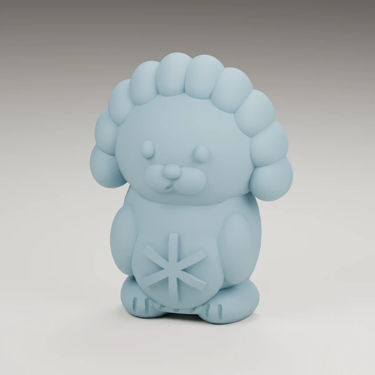 clover hedgehog — render of the supplied sculpted V2 geometry