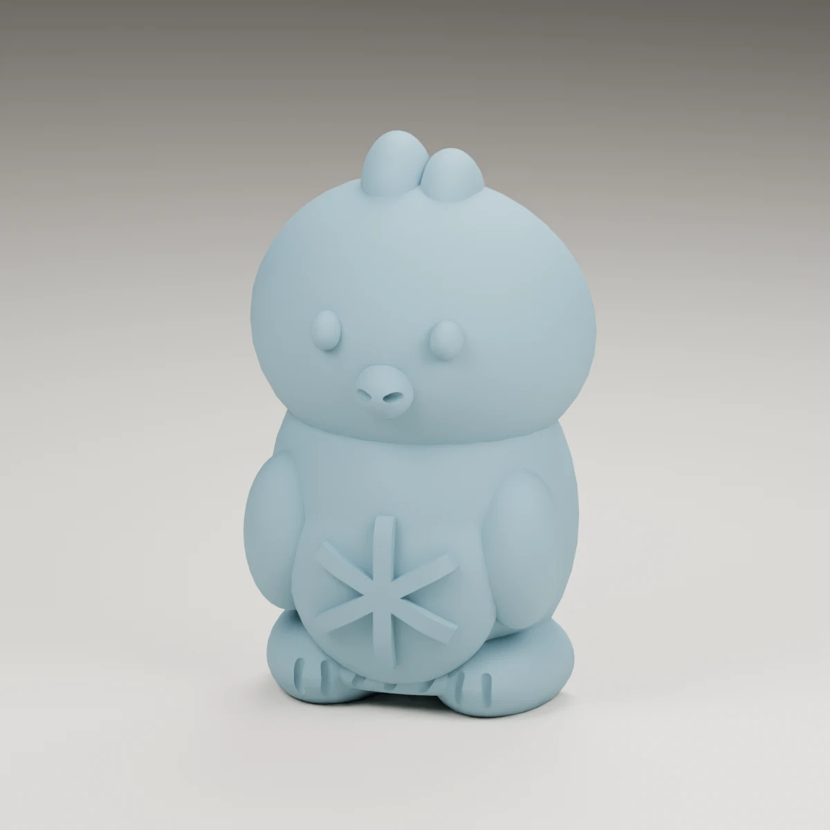 eggshell chick — render of the supplied sculpted V2 geometry
