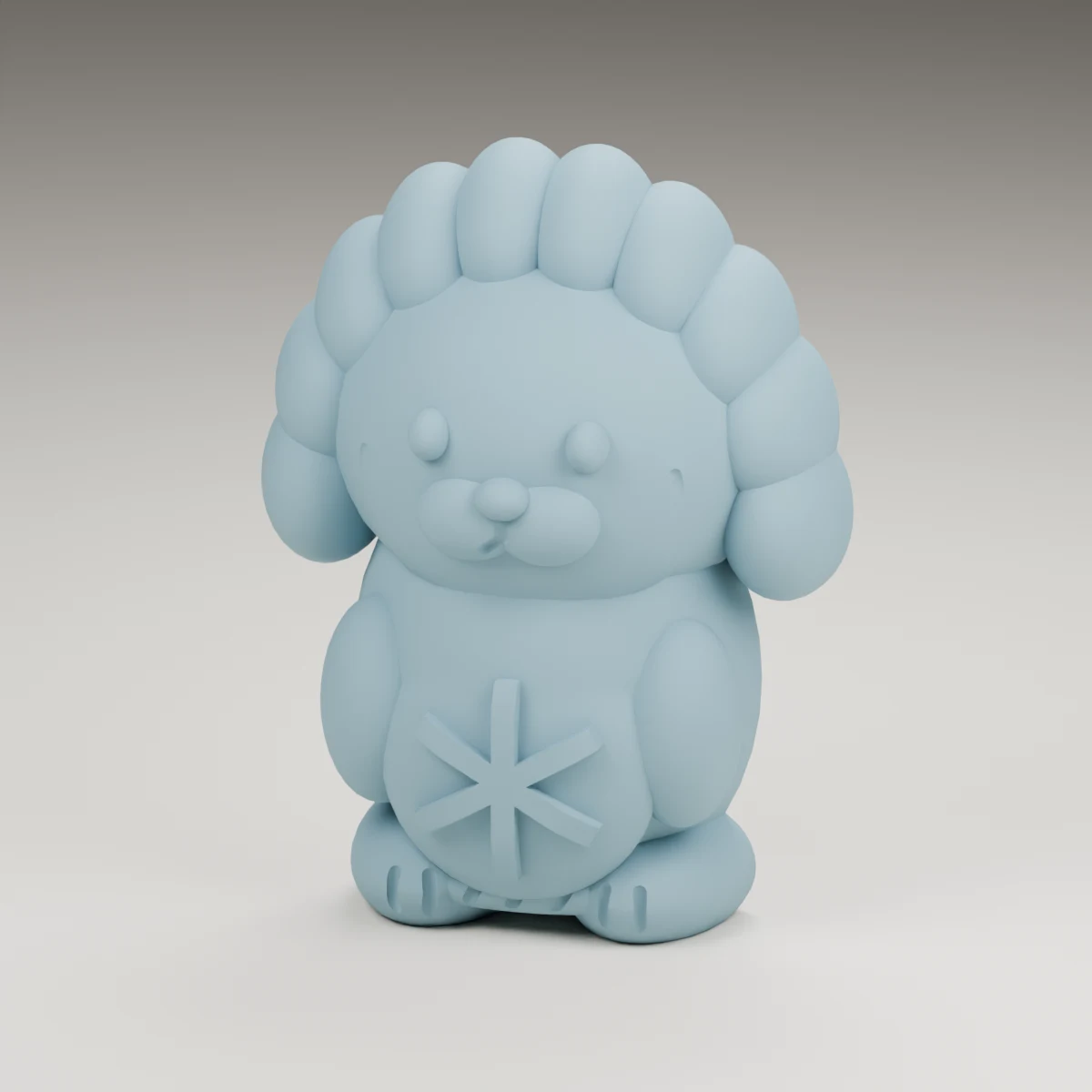evergreen hedgehog — render of the supplied sculpted V2 geometry