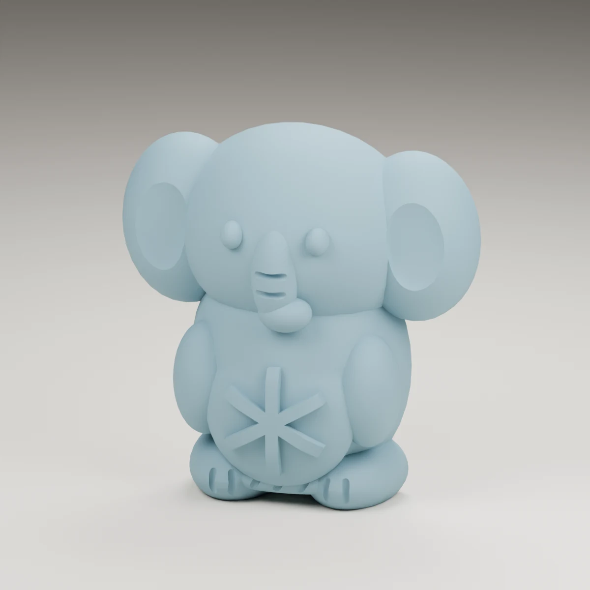 glow elephant — render of the supplied sculpted V2 geometry