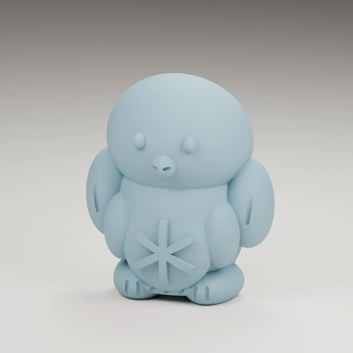 harvest penguin — render of the supplied sculpted V2 geometry