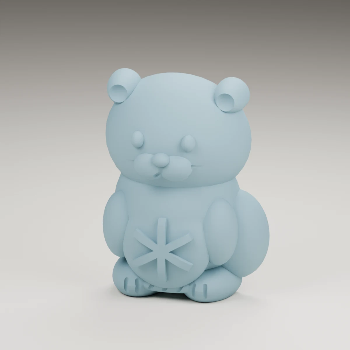 heart otter — render of the supplied sculpted V2 geometry