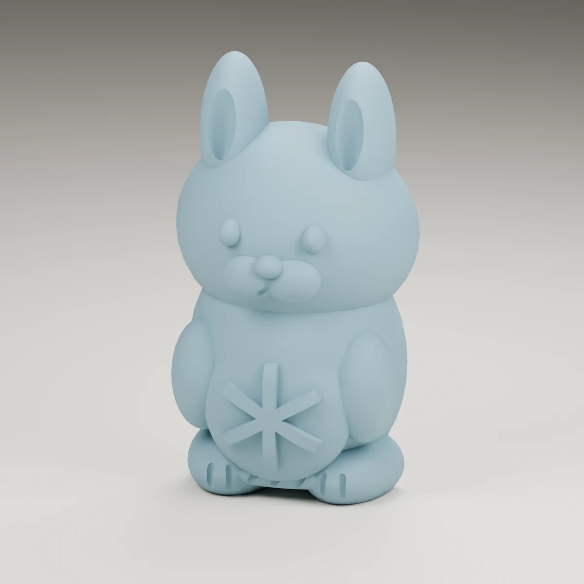 lantern bunny — render of the supplied sculpted V2 geometry