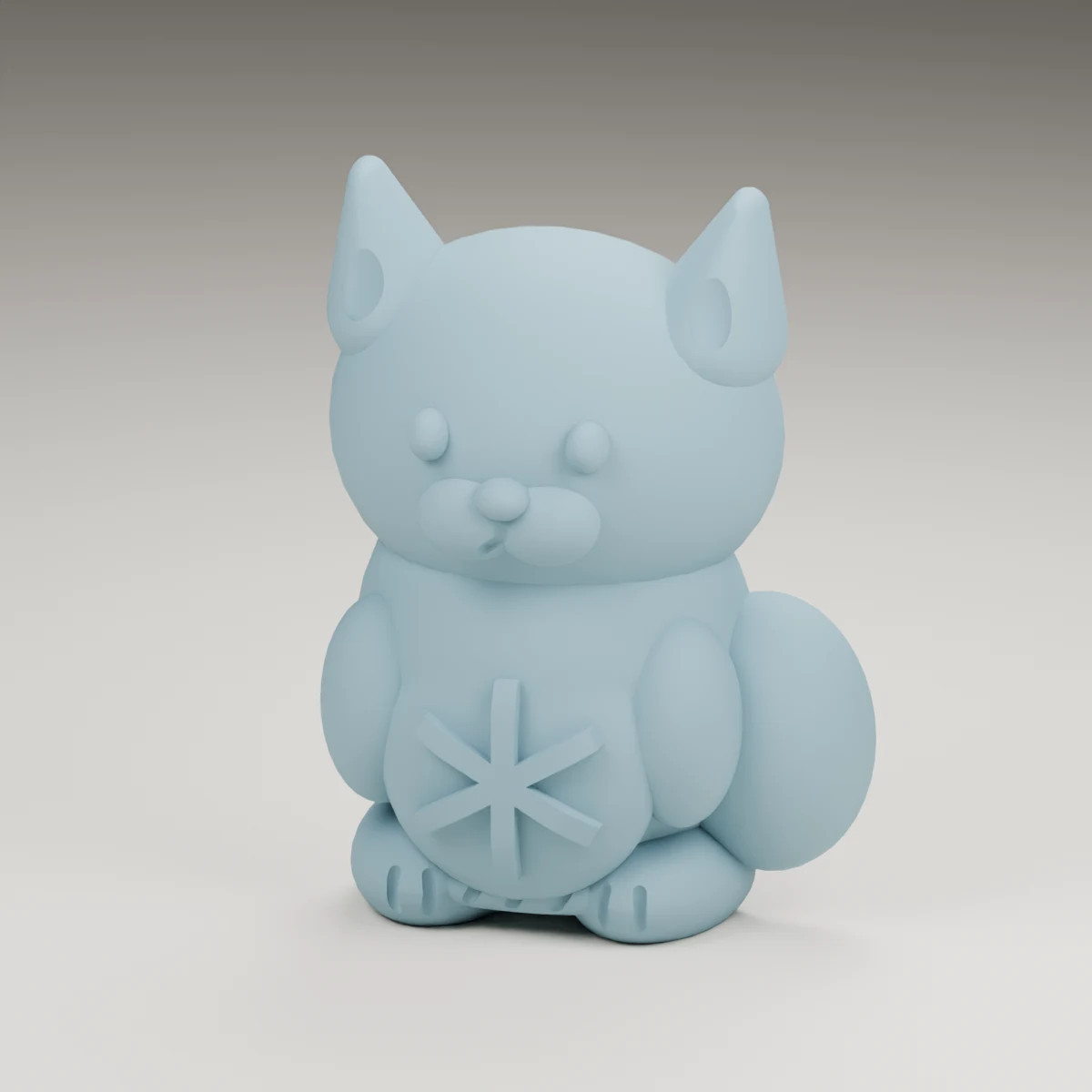 pumpkin fox — render of the supplied sculpted V2 geometry