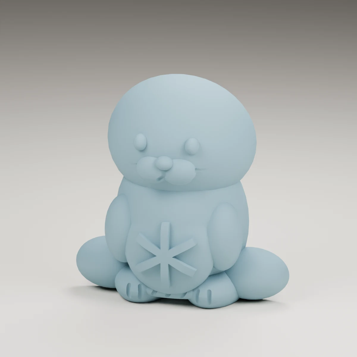 snowflake seal — render of the supplied sculpted V2 geometry