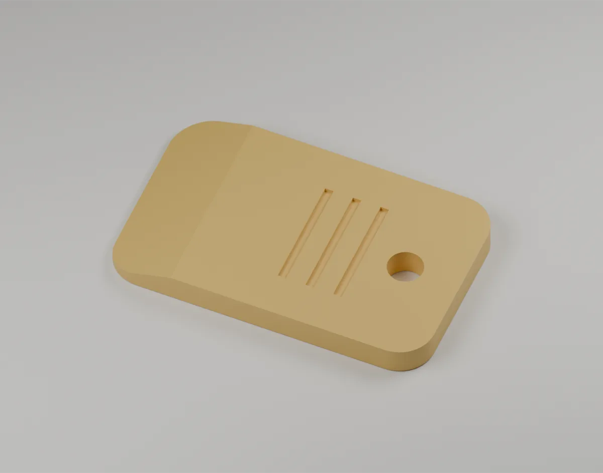 Label Lift mini label scraper keychain prototype