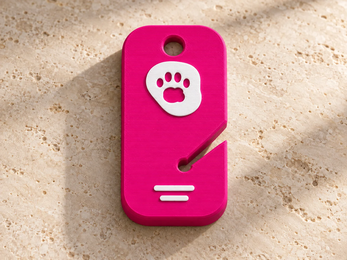 WagglePocket One in Berry pink with white paw and grip accents